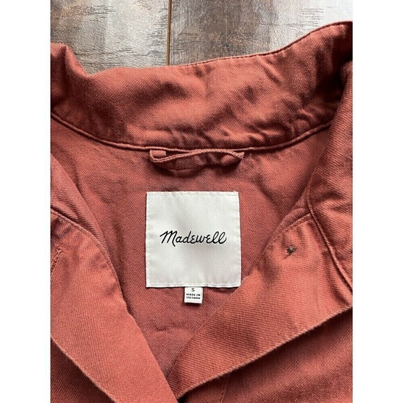 MADEWELL Button Jacket Coat in Brick Balloon Sleeves Collared Women's Size Small - Picture 3 of 7
